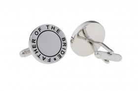 Cufflinks - Black Fill Wedding Cufflinks - Father of the Bride