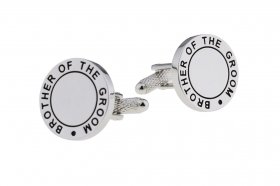 Cufflinks - Black Fill Wedding Cufflinks - Brother of the Groom