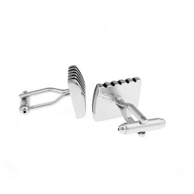 Cufflinks - Black Enamel Striped