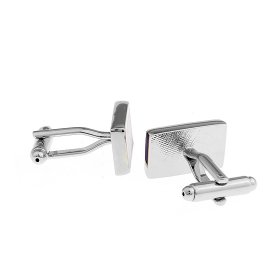 Cufflinks - Purple Ribbed Rectangle