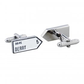 Irish County Road Sign Cufflinks - Derry