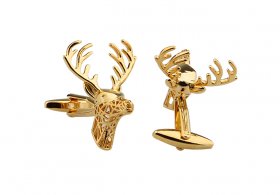 Cufflinks - Stag Head Gold