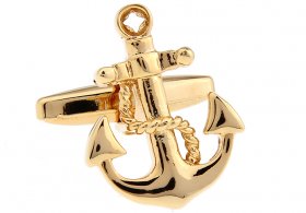 Cufflinks - Anchor and Chain Gold