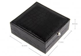 Faux Snakeskin Cufflink & Tie Clip Box Black