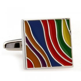 Cufflinks - Colourful Design Square