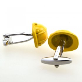 Cufflinks - Yellow Safety Helmet