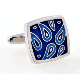 Cufflinks - Blue Design Square