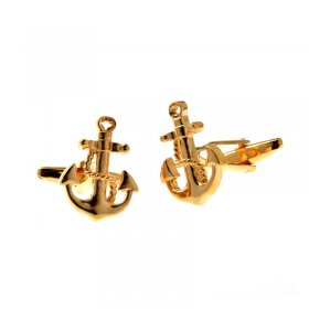 Cufflinks - Anchor and Chain Gold